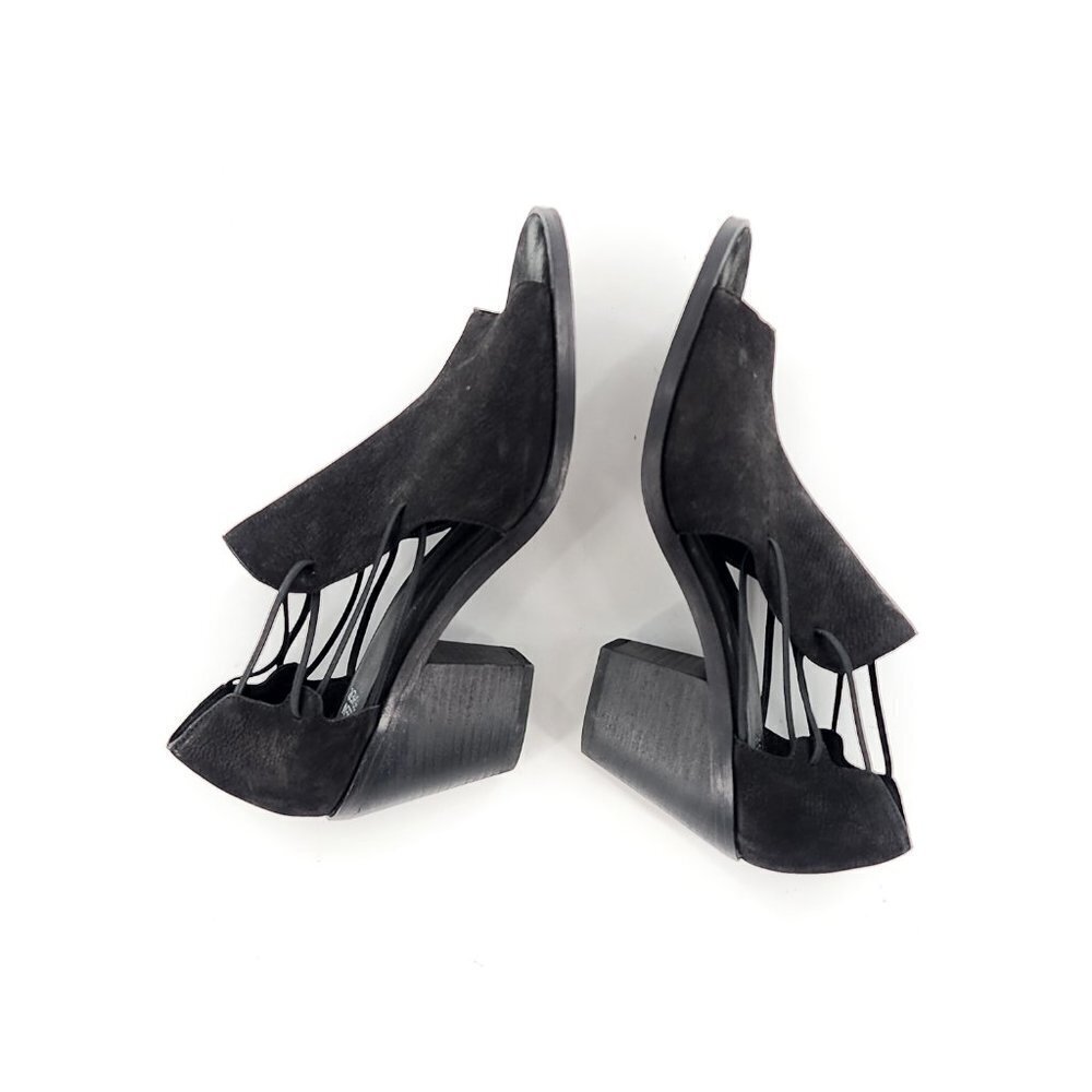 EILEEN FISHER Nikki Peep Toe Sandal Black - Picture 11 of 15